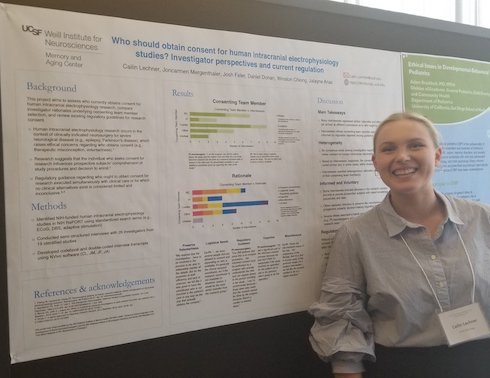 photo of Cailin Lechner presents at International Neuroethics Society 2019